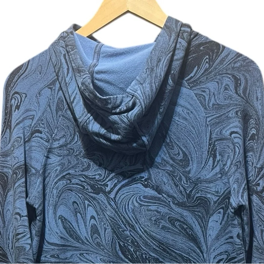 Athleta Girl In Your Element Hoodie 2.0 Sumi Marble‎ Blue Soft Modal Size XXL